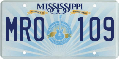 MS license plate MRO109
