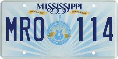 MS license plate MRO114