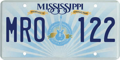 MS license plate MRO122