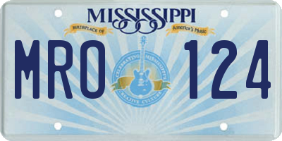 MS license plate MRO124