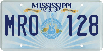 MS license plate MRO128