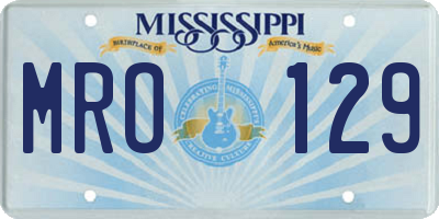 MS license plate MRO129