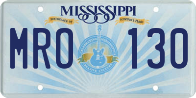 MS license plate MRO130