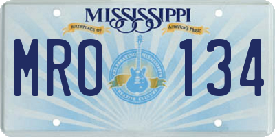 MS license plate MRO134