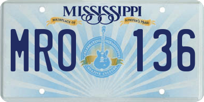 MS license plate MRO136