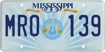 MS license plate MRO139