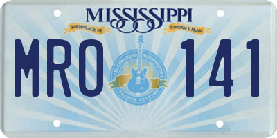 MS license plate MRO141