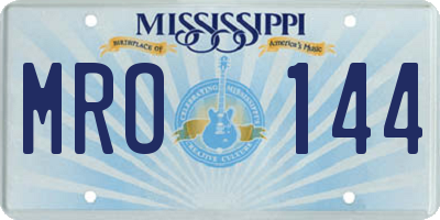 MS license plate MRO144