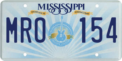 MS license plate MRO154