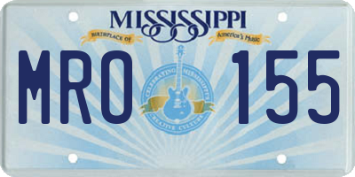MS license plate MRO155