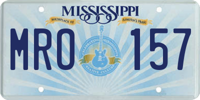 MS license plate MRO157