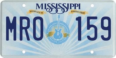 MS license plate MRO159