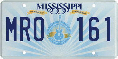 MS license plate MRO161