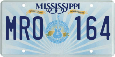 MS license plate MRO164
