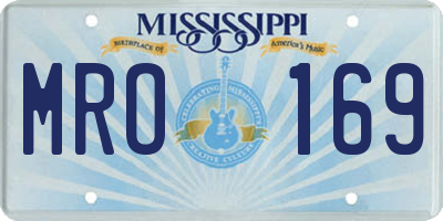 MS license plate MRO169