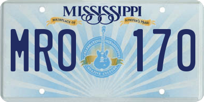 MS license plate MRO170