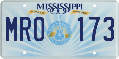MS license plate MRO173