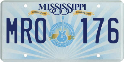 MS license plate MRO176
