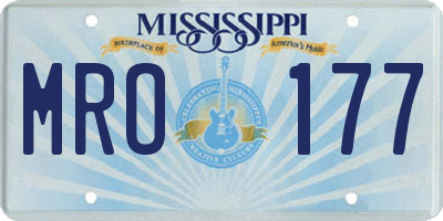 MS license plate MRO177