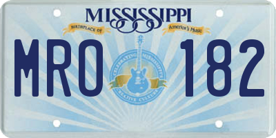 MS license plate MRO182