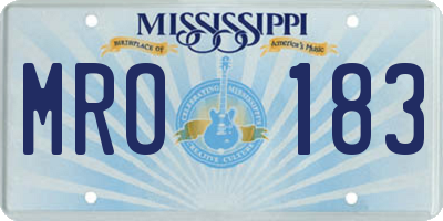 MS license plate MRO183