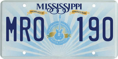 MS license plate MRO190