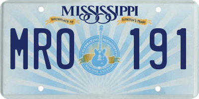 MS license plate MRO191