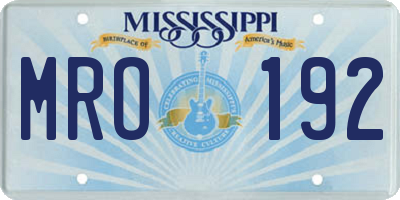 MS license plate MRO192