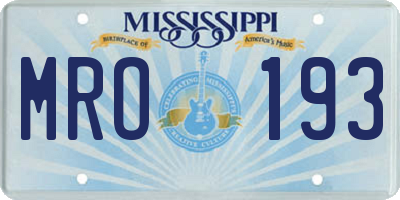 MS license plate MRO193