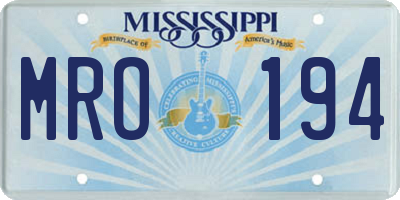 MS license plate MRO194