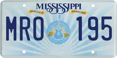 MS license plate MRO195