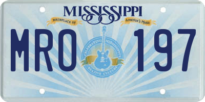 MS license plate MRO197