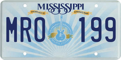 MS license plate MRO199