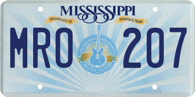 MS license plate MRO207