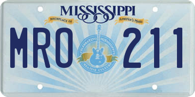 MS license plate MRO211