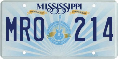 MS license plate MRO214