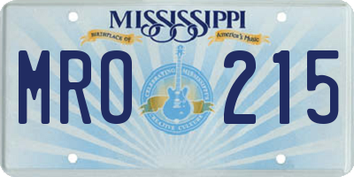 MS license plate MRO215