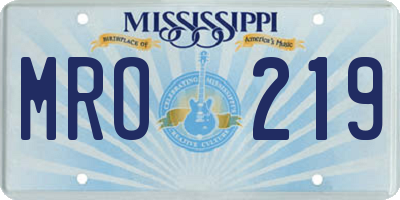 MS license plate MRO219