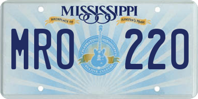 MS license plate MRO220
