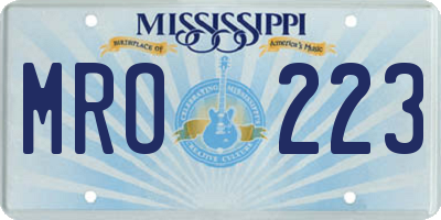 MS license plate MRO223