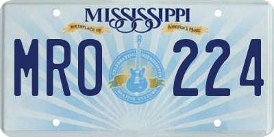 MS license plate MRO224