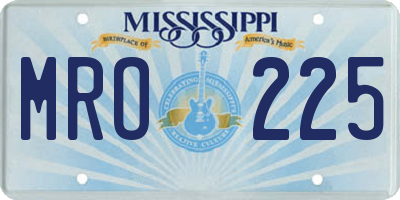 MS license plate MRO225