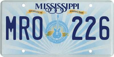 MS license plate MRO226