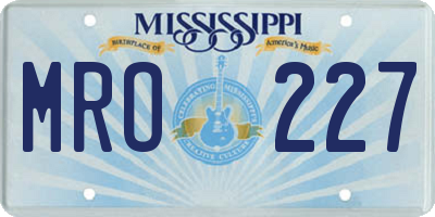 MS license plate MRO227