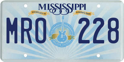 MS license plate MRO228