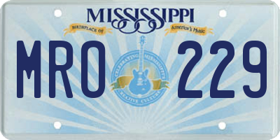 MS license plate MRO229