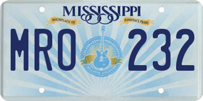 MS license plate MRO232