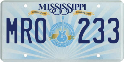 MS license plate MRO233