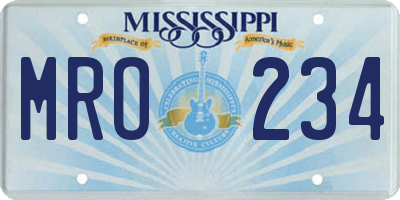 MS license plate MRO234