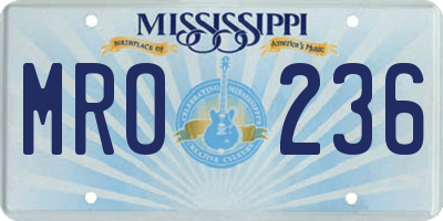 MS license plate MRO236